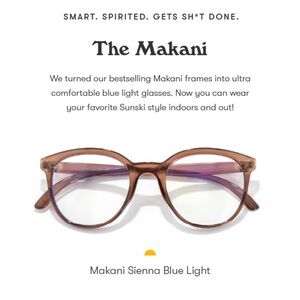 Sunski Makani Blue Light glasses in Honey Ocean